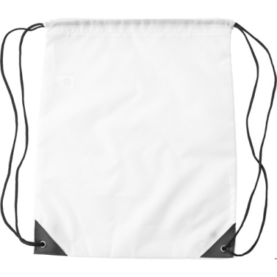 RPET DRAWSTRING BACKPACK RUCKSACK in White