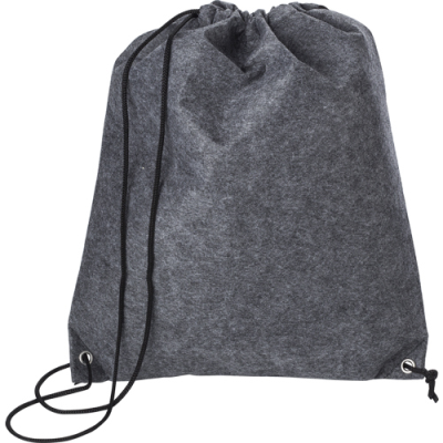 RPET FELT DRAWSTRING BACKPACK RUCKSACK in Grey