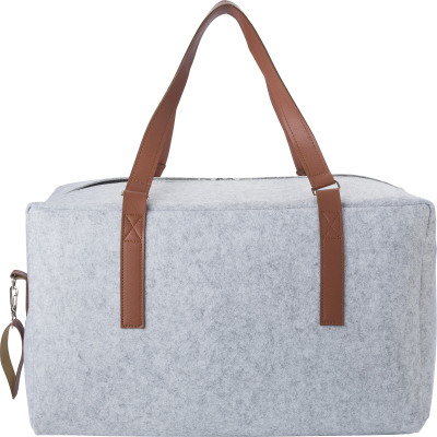 RPET FELT TRAVEL BAG in Pale Grey