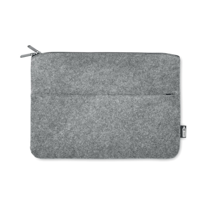 RPET FELT ZIP LAPTOP BAG in Grey