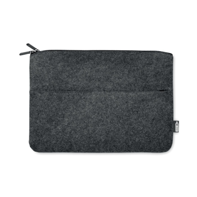 RPET FELT ZIP LAPTOP BAG in Grey