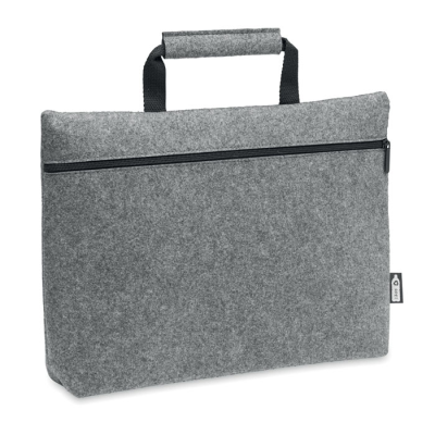 RPET FELT ZIPPERED LAPTOP BAG in Grey