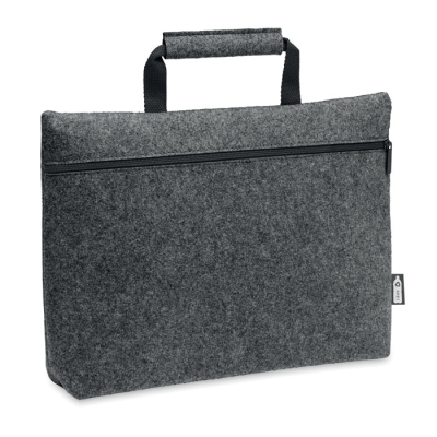 RPET FELT ZIPPERED LAPTOP BAG in Grey