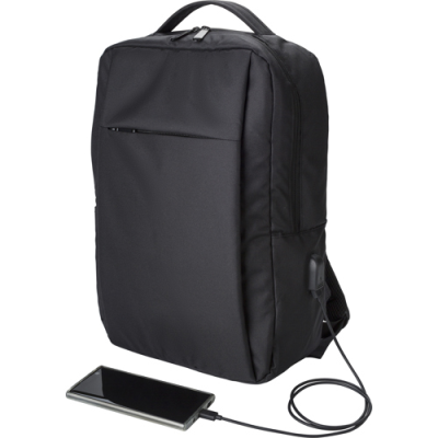 RPET LAPTOP BACKPACK RUCKSACK in Black