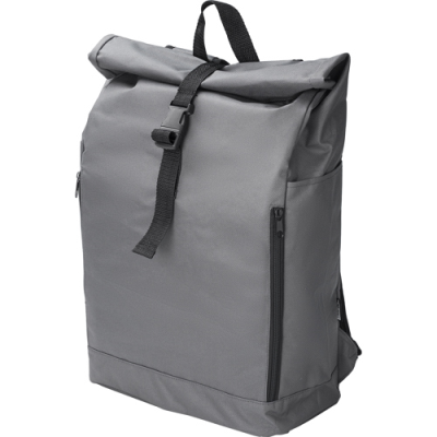 RPET ROLL TOP BACKPACK RUCKSACK in Grey