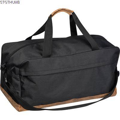 RPET SPORTS BAG with Cork Bottom in Black