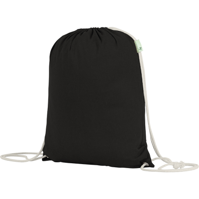 SEABROOK ECO RECYCLED DRAWSTRING BAG in Black