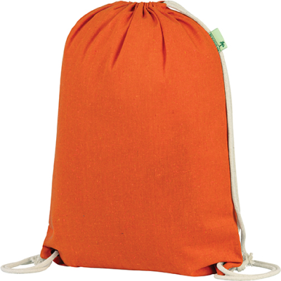 SEABROOK ECO RECYCLED DRAWSTRING BAG in Orange