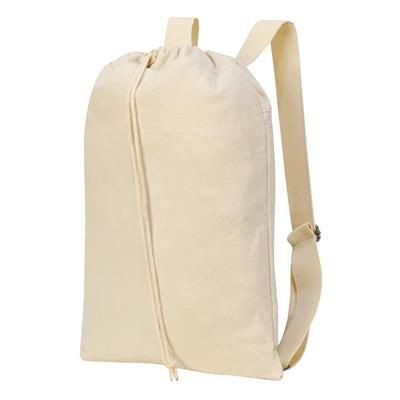 SHEFFIELD COTTON DRAWSTRING BACKPACK RUCKSACK in Natural, Washed