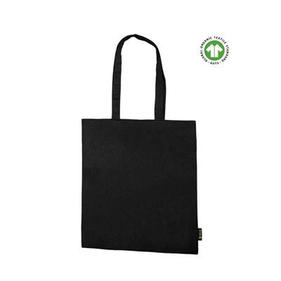 SILI FC 5OZ ORGANIC BLACK COTTON ECO SHOPPER with Long Handles