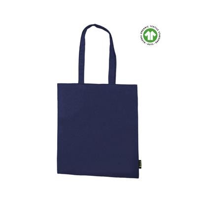 SILI FC 5OZ ORGANIC NAVY COTTON ECO SHOPPER with Long Handles