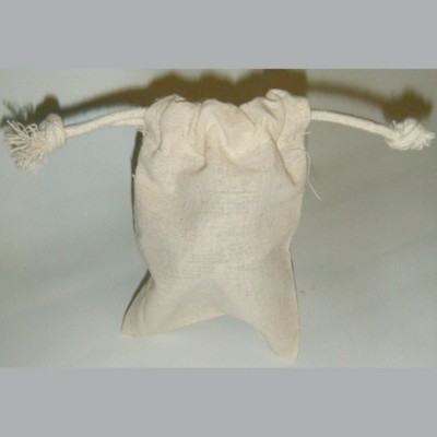 SMALL 100% COTTON DRAWSTRING 5OZ POUCH with Cotton Tape Drawstring