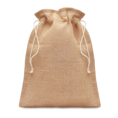 SMALL JUTE GIFT BAG 14 x 22 CM in Brown