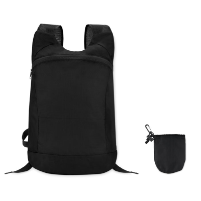 SPORTS BACKPACK RUCKSACK in Ripstop in Black