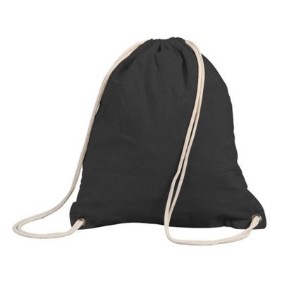 STAFFORD COTTON DRAWSTRING TOTE BACKPACK RUCKSACK in Black