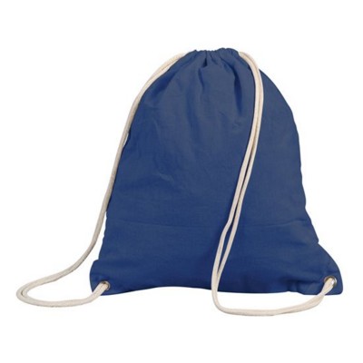 STAFFORD COTTON DRAWSTRING TOTE BACKPACK RUCKSACK in Navy Blue