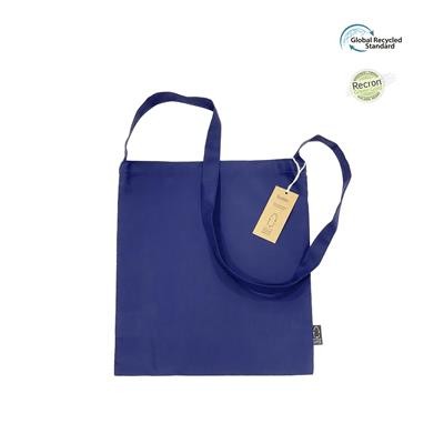 SULI NAVY ECO SHOPPER 5OZ TOTE BAG MADE FROM 100% RECYCLED PLASTIC BOTTLES (RPET)