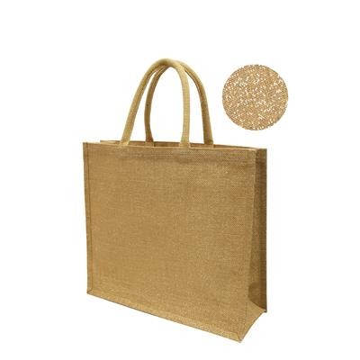 SUNGURU 100% NATURAL LAMINATED JUTE NATURAL TOTE BAG