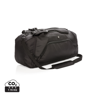 SWISS PEAK RFID SPORTS DUFFLE & BACKPACK RUCKSACK in Black