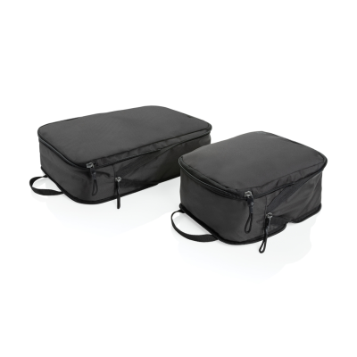 SWISS PEAK RIDGE AWARE™ RPET COMPRESSION TRAVEL CUBES 2PC in Black