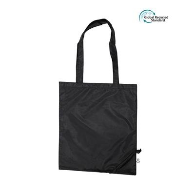 TAUSI ECO 100% RPET FOLDING BLACK BAG with Long Handles