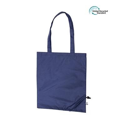 TAUSI ECO 100% RPET FOLDING NAVY BAG with Long Handles