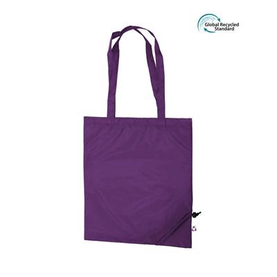 TAUSI ECO 100% RPET FOLDING PURPLE BAG with Long Handles