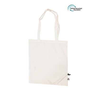 TAUSI ECO 100% RPET FOLDING WHITE BAG with Long Handles