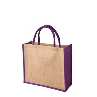 TEMBO CT PURPLE 100% ECO JUTE SHOPPER TOTE BAG