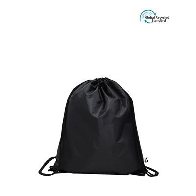 TOMBO ECO 100% RPET BLACK BAG with Drawstring Closure