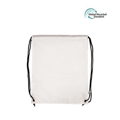 TOMBO ECO 100% RPET WHITE BAG with Drawstring Closure