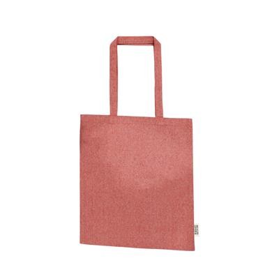 TUTU RED 80% RECYCLED COTTON + 20% RPET 5OZ BAG with Long Self Handles