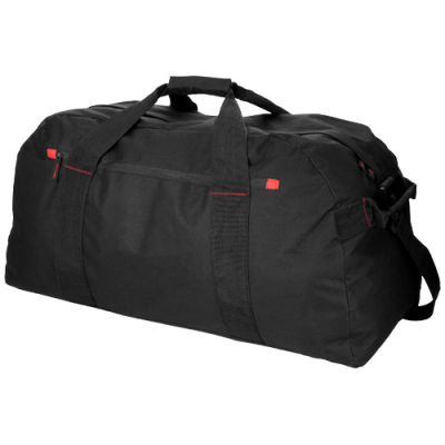 VANCOUVER EXTRA LARGE TRAVEL DUFFLE BAG 75L in Solid Black & Red