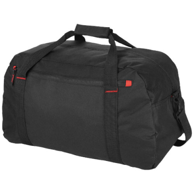 VANCOUVER TRAVEL DUFFLE BAG 35L in Solid Black & Red