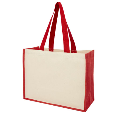 VARAI 320 G & M² CANVAS AND JUTE SHOPPER TOTE BAG 23L in Red