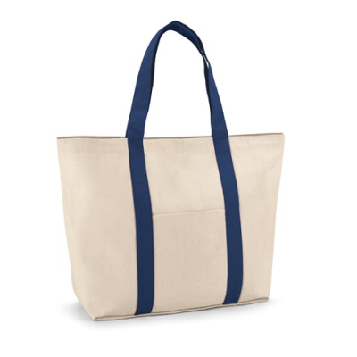 VILLE 100% COTTON CANVAS BAG with Front & Inside Pocket (280 G & M²) in Blue