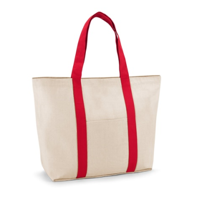 VILLE 100% COTTON CANVAS BAG with Front & Inside Pocket (280 G & M²) in Red