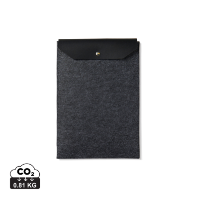 VINGA ALBON GRS RECYCLED FELT 15 INCH LAPTOP SLEEVE in Black