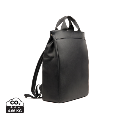 VINGA BERMOND RCS RECYCLED PU BACKPACK RUCKSACK in Black