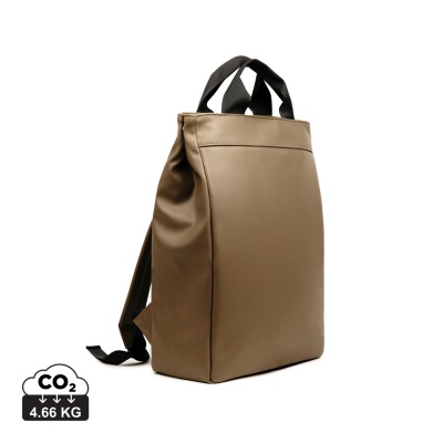 VINGA BERMOND RCS RECYCLED PU BACKPACK RUCKSACK in Brown