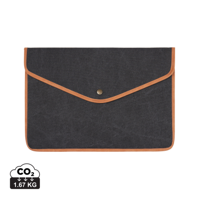 VINGA BOSLER GRS RECYCLED CANVAS 14 INCH LAPTOP SLEEVE in Black