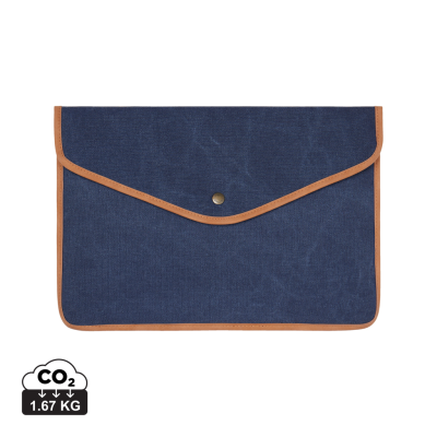 VINGA BOSLER GRS RECYCLED CANVAS 14 INCH LAPTOP SLEEVE in Navy