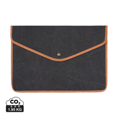 VINGA BOSLER GRS RECYCLED CANVAS 16 INCH LAPTOP SLEEVE in Black