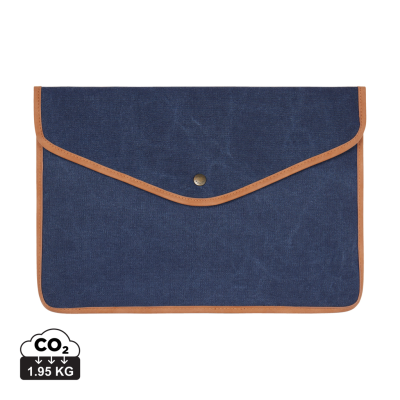 VINGA BOSLER GRS RECYCLED CANVAS 16 INCH LAPTOP SLEEVE in Navy