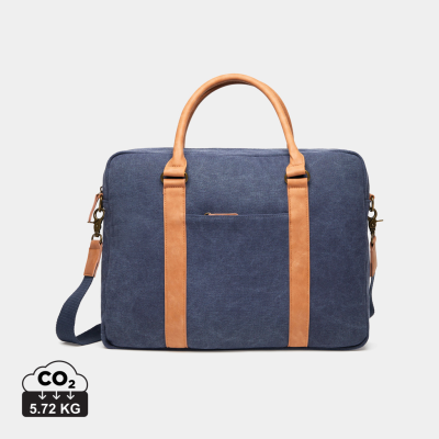 VINGA BOSLER RCS RECYCLED CANVAS COMPUTER BAG in Navy Blue