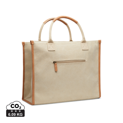 VINGA BOSLER RCS RECYCLED CANVAS TOTE BAG in Grey Beige