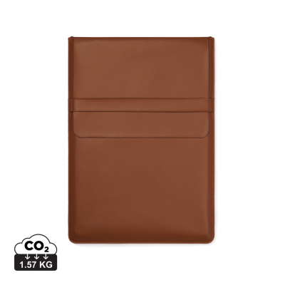 VINGA TIMO PU RCS RPET 16 INCH LAPTOP SLEEVE in Brown