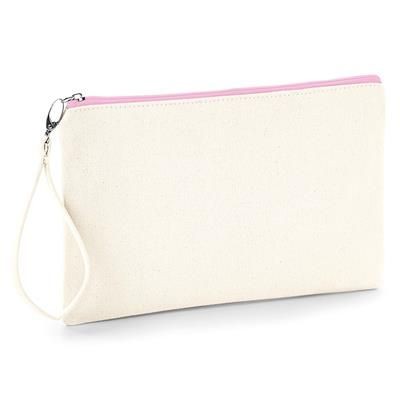 WESTFORD MILL CANVAS WRISTLET SUSTAINABLE POUCH with Removable Strap