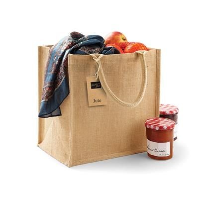 WESTFORD MILL JUTE MIDI SUSTAINABLE SHOPPER TOTE BAG in Natural