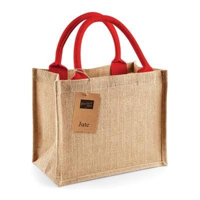 WESTFORD MILL JUTE MINI GIFT SUSTAINABLE SHOPPER TOTE BAG in Natural